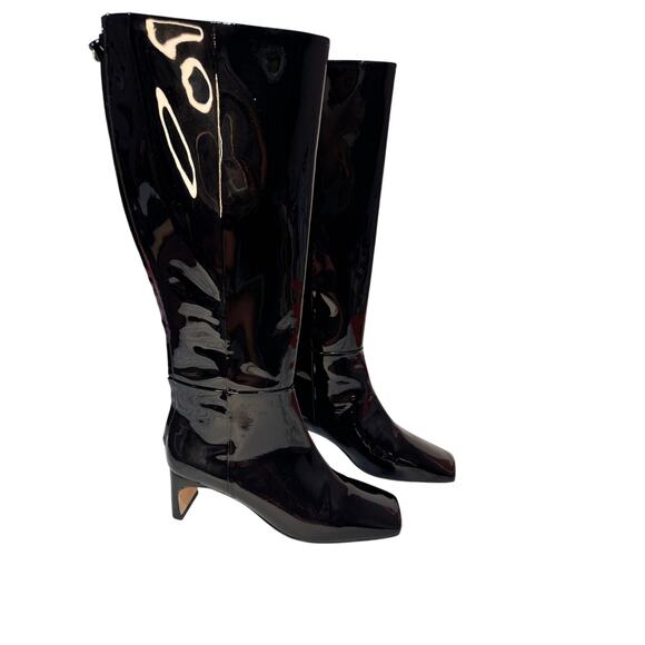 Aeyde Black Patent leather Tove Knee High Boot size 41  /US 10 - Picture 7 of 16
